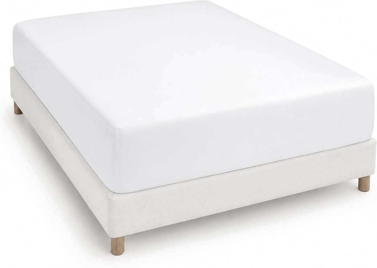 home Collection Hoeslaken, 135 x 190 x 33 cm, microvezel, polyester, geborsteld, wit