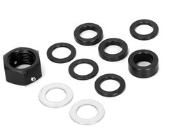 1 set montageset voor cilinder (1 zeskantige bevestigingsmoer van nylon + 2 metalen schijven + 7 afdichtingsringen van nylon), compatibel met Seastar Eastar, Baystar, Ultraflex, Seafirst, Vevor