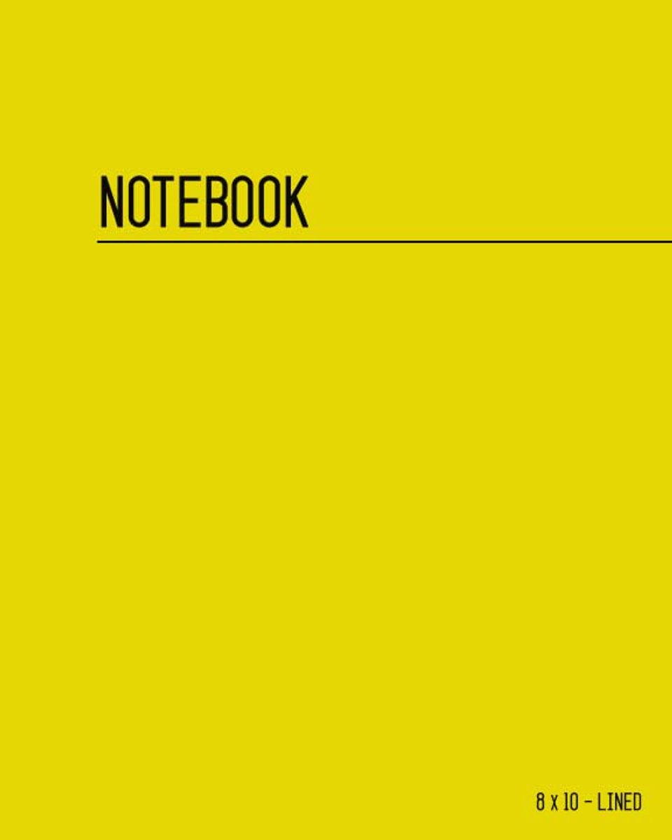 Notebook 8x10: Large Journal Notebook Yellow with Date and Numbered Pages | Smart Plain Design