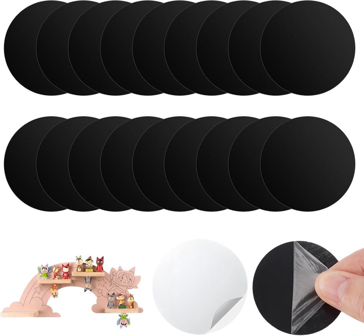 25 stuks metalen plaatjes, zelfklevend, rond, 40 mm, 0,3 mm, ultradunne | metalen plaat, zelfklevend, metalen plaatjes voor magneten, compatibel met verschillende magnetische accessoires (niet