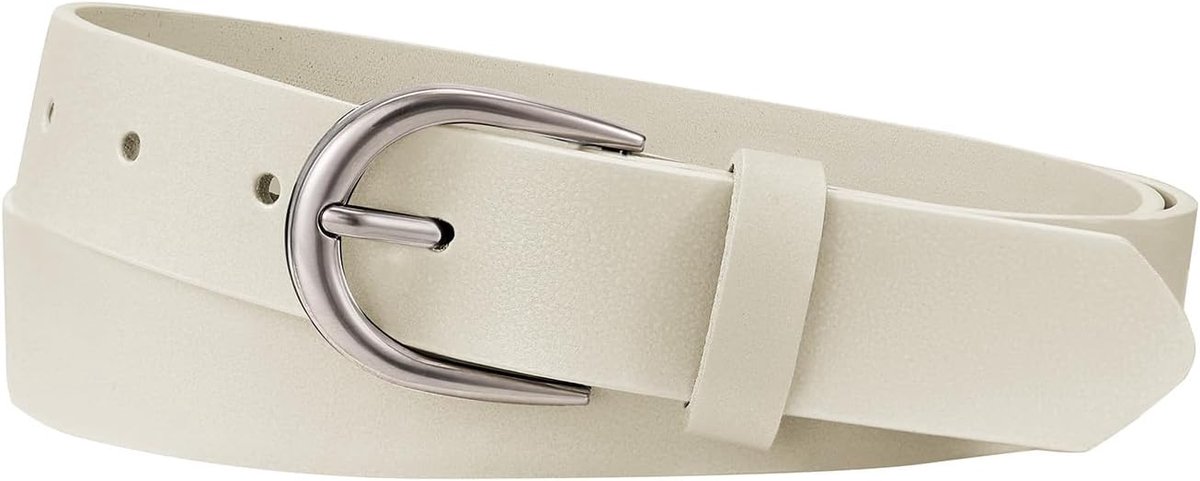 Damesriem voor jeans, broeken met zilveren gesp, modieuze leren riem, 28 mm breed, modieuze damesriem