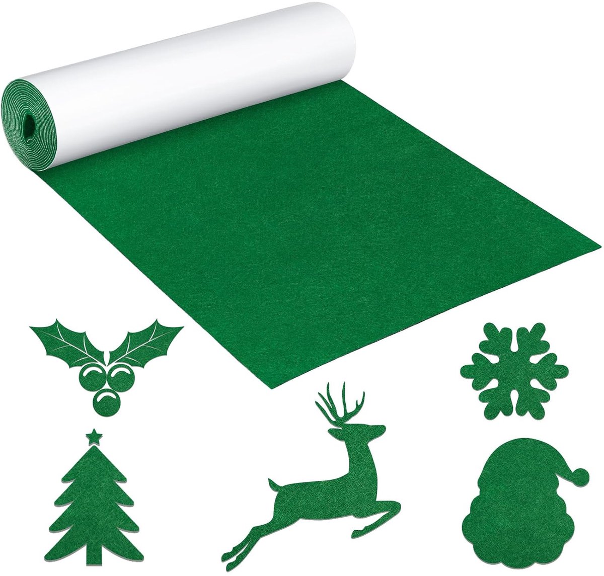 31 × 200 cm deken, zelfklevend, groen vilttapijt, dekenlint, zelfklevend, voor geschenkdozen, fotolijsten, stoelen en banken enz. (12,2 x 78,74 inch)