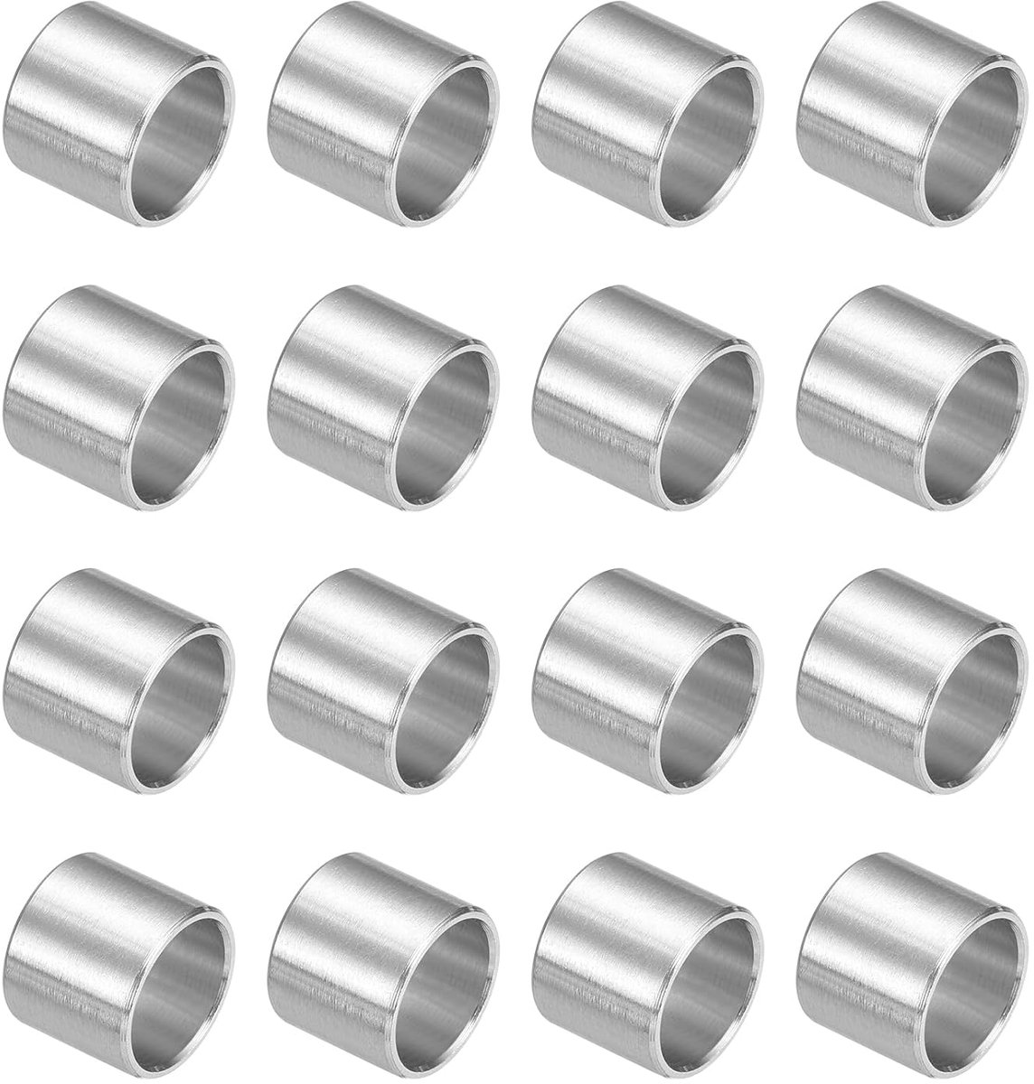 16 stuks 304 roestvrijstalen afstandshulzen, 10 mm boring x 12 mm buitendiameter x 10 mm lengte, afstandhouderbus voor M10-schroeven, bouten en stangen, zilver