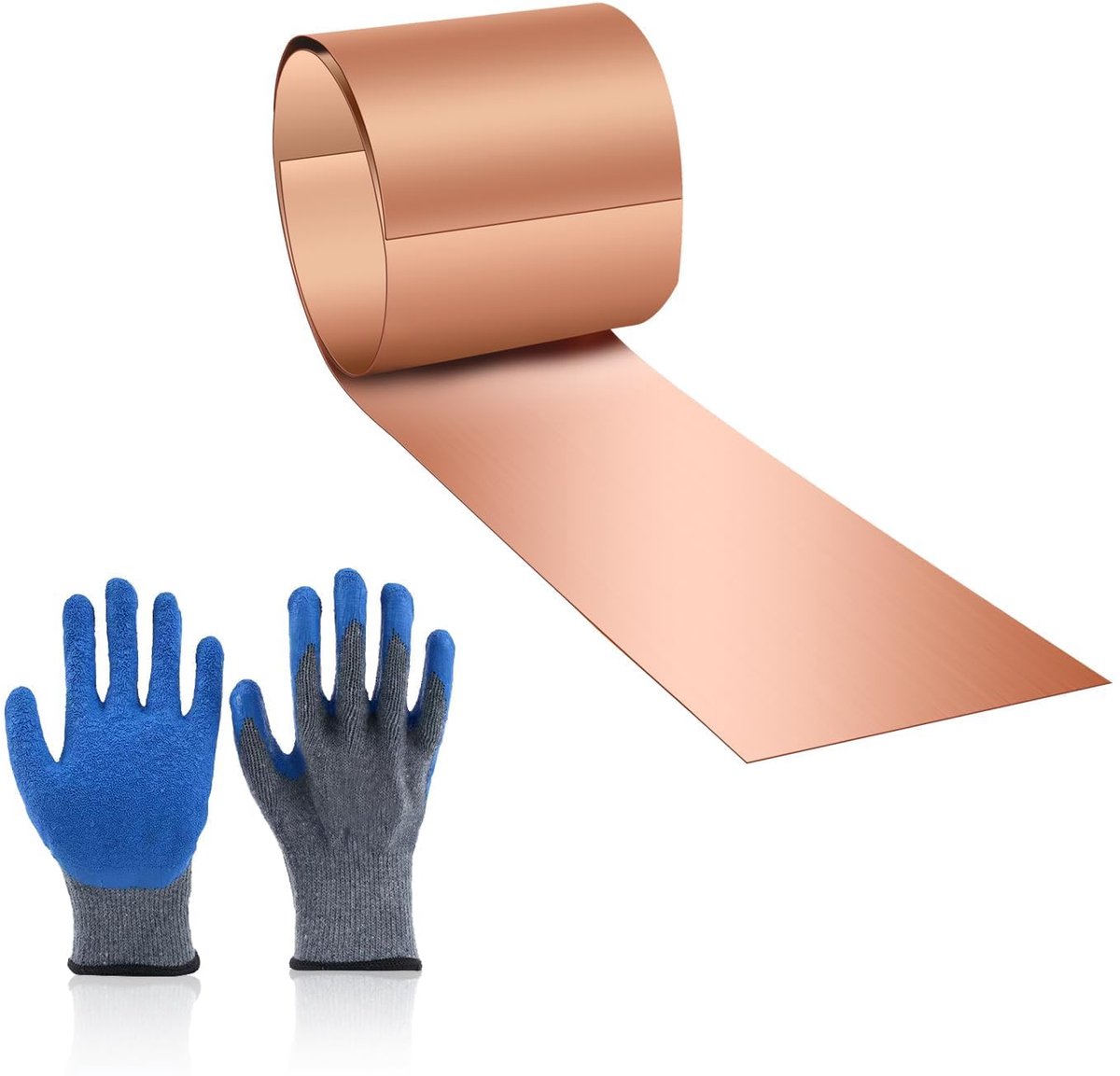 Koperplaatrol koperband, 3500 x 200 x 0,08 mm, koperplaat voor verschillende huisreparaties, doe-het-zelf snijden, handwerk maken