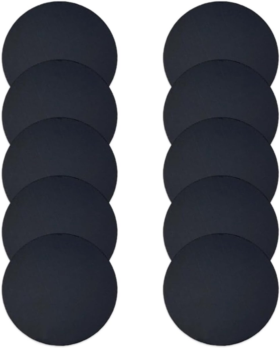 Set van 10 zelfklevende metalen plaatjes, metalen plaat voor magneten, dunne metalen schijven, compatibel met magnetische autotelefoonhouder (40 mm), zwart