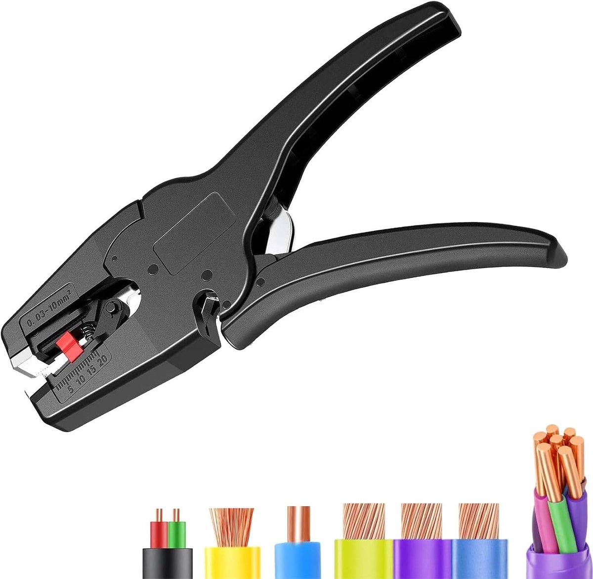 handgereedschap, striptang, met snij- en 2-in-1-functie, 0,03-10 mm², voor elektriciens en auto-reparatiegereedschap