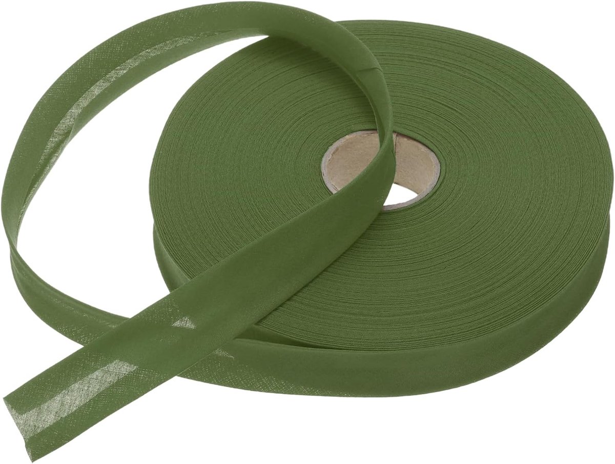 1 inch enkele vouwband van polyester, doorlopende biaisband voor naaien, quilten, zomen, binden, knutselen (donkergroen, 25,4 m)