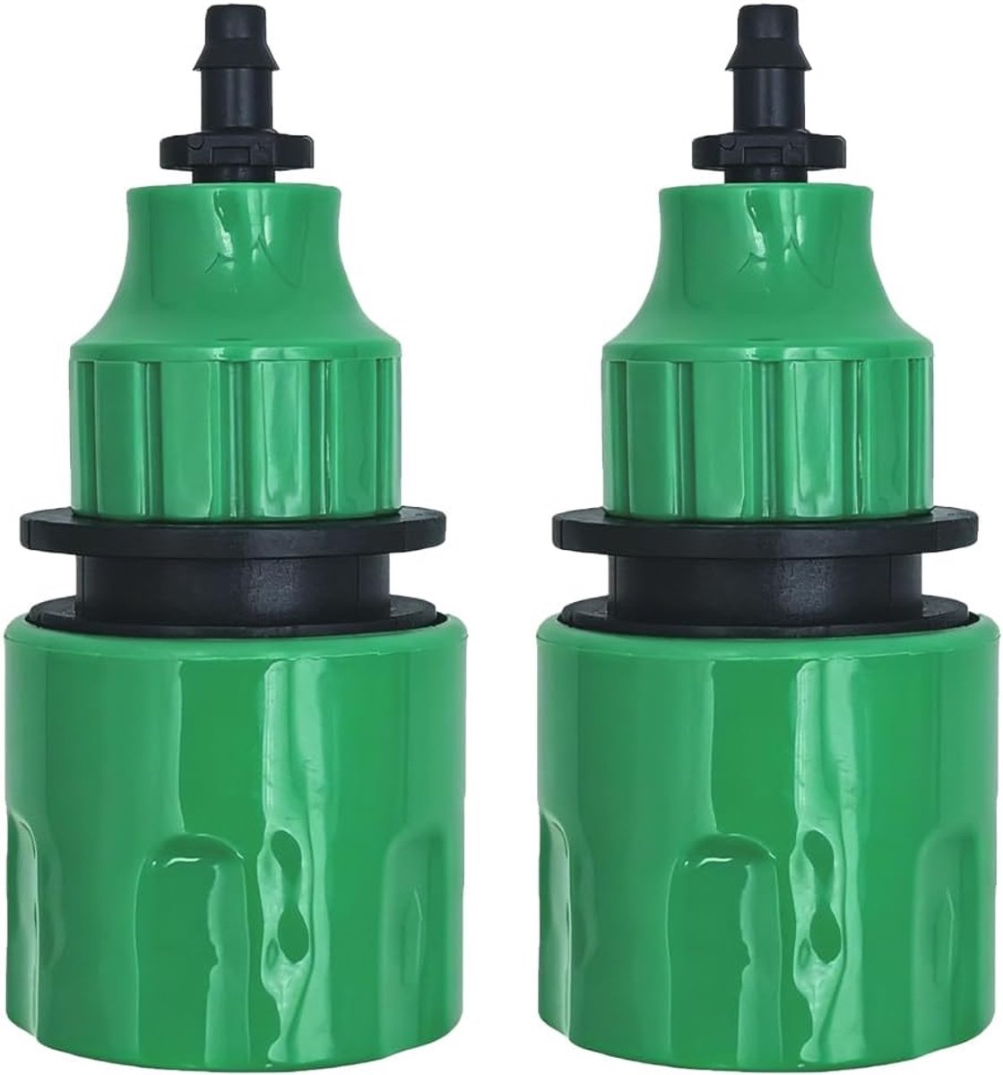 2 Stuks Irrigatie Connectoren Micro Fittingen Snelkoppeling Slang Adapter Tuin Kunststof Set voor Druppelsysteem (Groen)