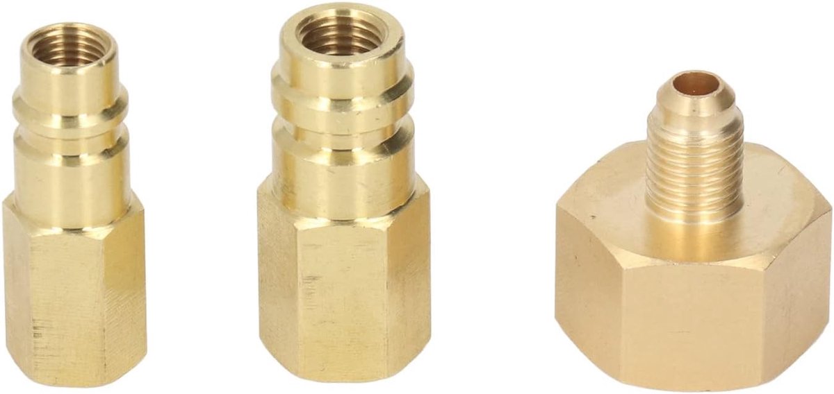 Adapter Set, Retrofit Adapter Onderdelen Conversie Gouden Hoog Laag Fitting Hoge Sterkte Schakelaar 1/4 in Binnendraad Koper voor R134A
