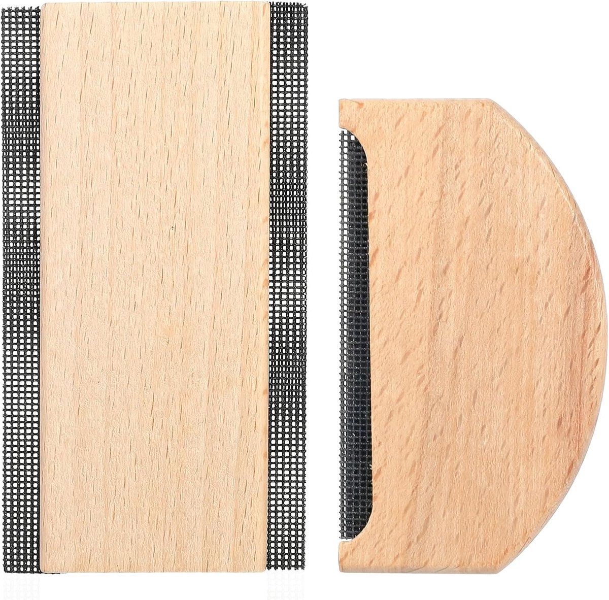 2 STKS Kasjmier Kam - Draagbare Trui Kam om Pilling te Verwijderen met Houten Handvat, Pilling Remover voor Kleding De-Pilling Sjaals Wollen Jassen Broek Benen Knits Woolens