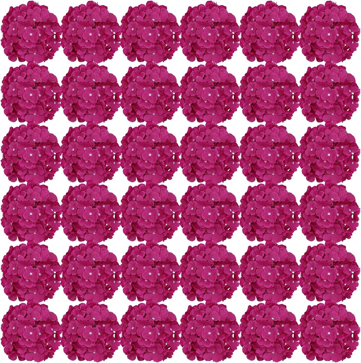 35 stuks hortensiabloemen, 18 cm, kunstbloemen met stelen, kunstmatige hortensia, bloemen ter decoratie, diep roze