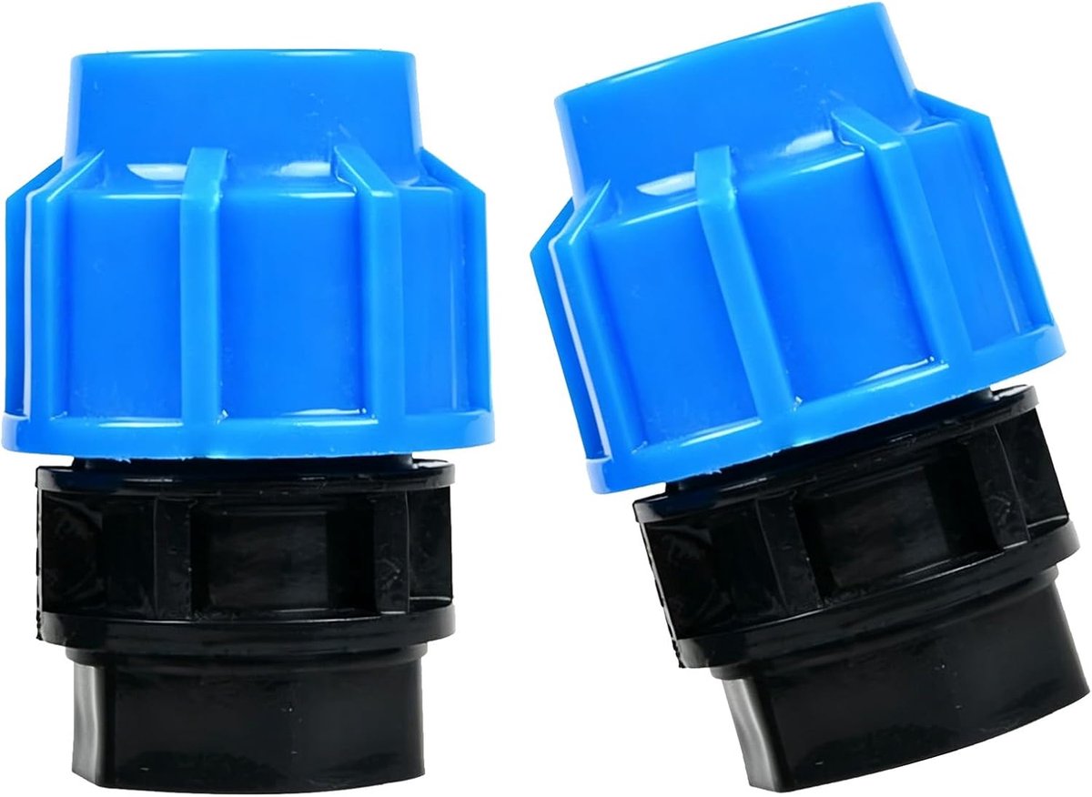 koppeling 32 mm x 1 inch binnendraad, 2 stuks, slangverbinder voor PE buizen, compatibel met gangbare aansluitingen.