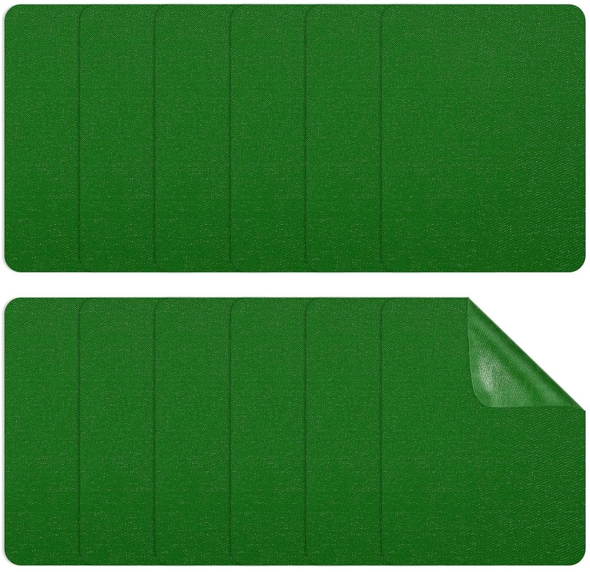 Opstrijkbare patches 95 x 125 mm, 12 stuks stoffen reparatiepleisters, katoenen opstrijkbare patch voor kledingreparatie, decoratieset, groen