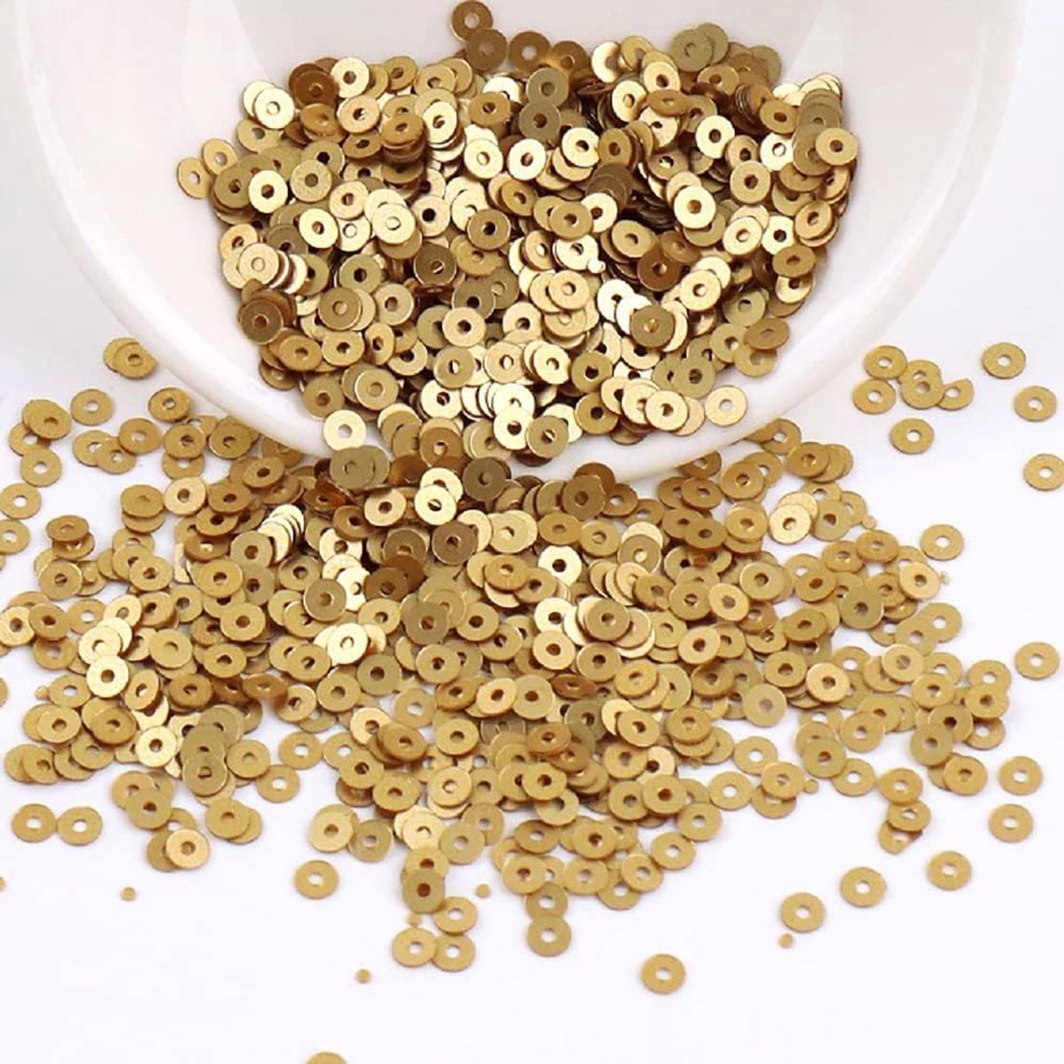 Paillettenset, pailletten, knutselen, losse pailletten, cup, glinsterende gespen voor doe-het-zelf kunsthandwerk, naaien, opplakken, rijgen, glanzende decoratieve bruiloft, 2 mm, goud