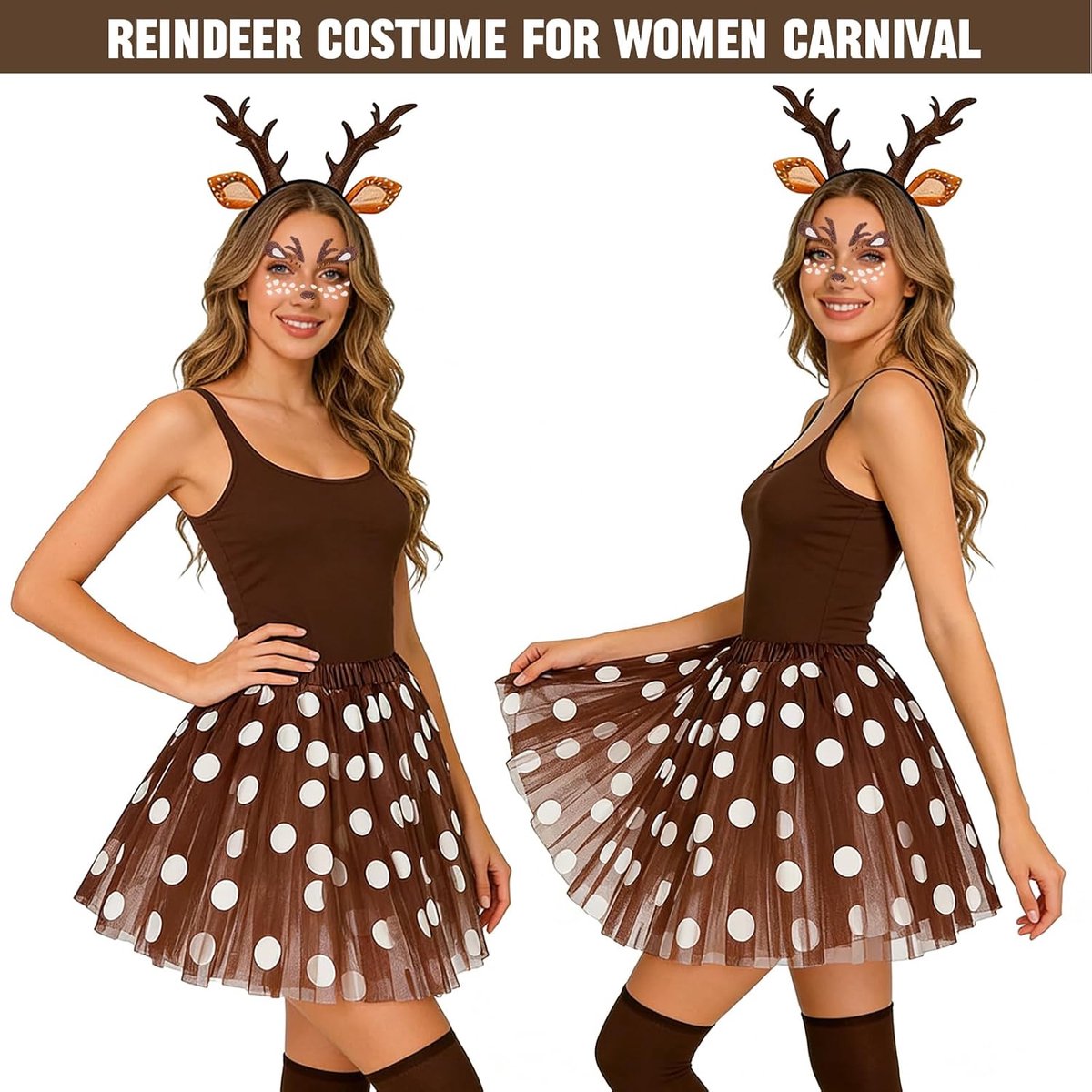 set dames rendier kostuum accessoires carnaval cosplay