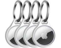 ITSKINS Hoesje geschikt voor Apple AirTag Hoesje Flexibel TPU | ITSKINS AirCover Sleutelhanger - Wit