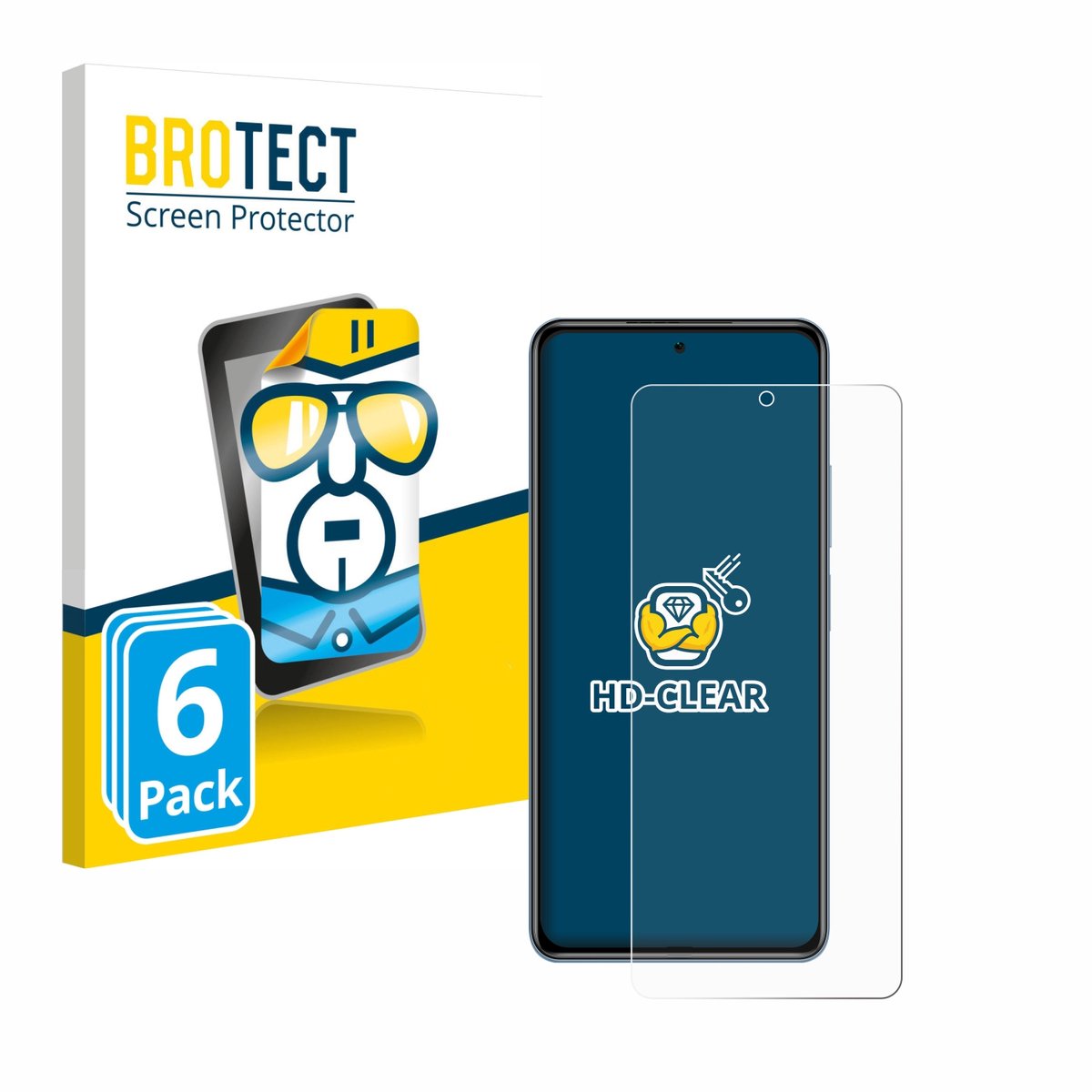 BROTECT - Screenprotector voor Xiaomi Poco F3 - Folie Beschermfolie transparant 6 Stuks