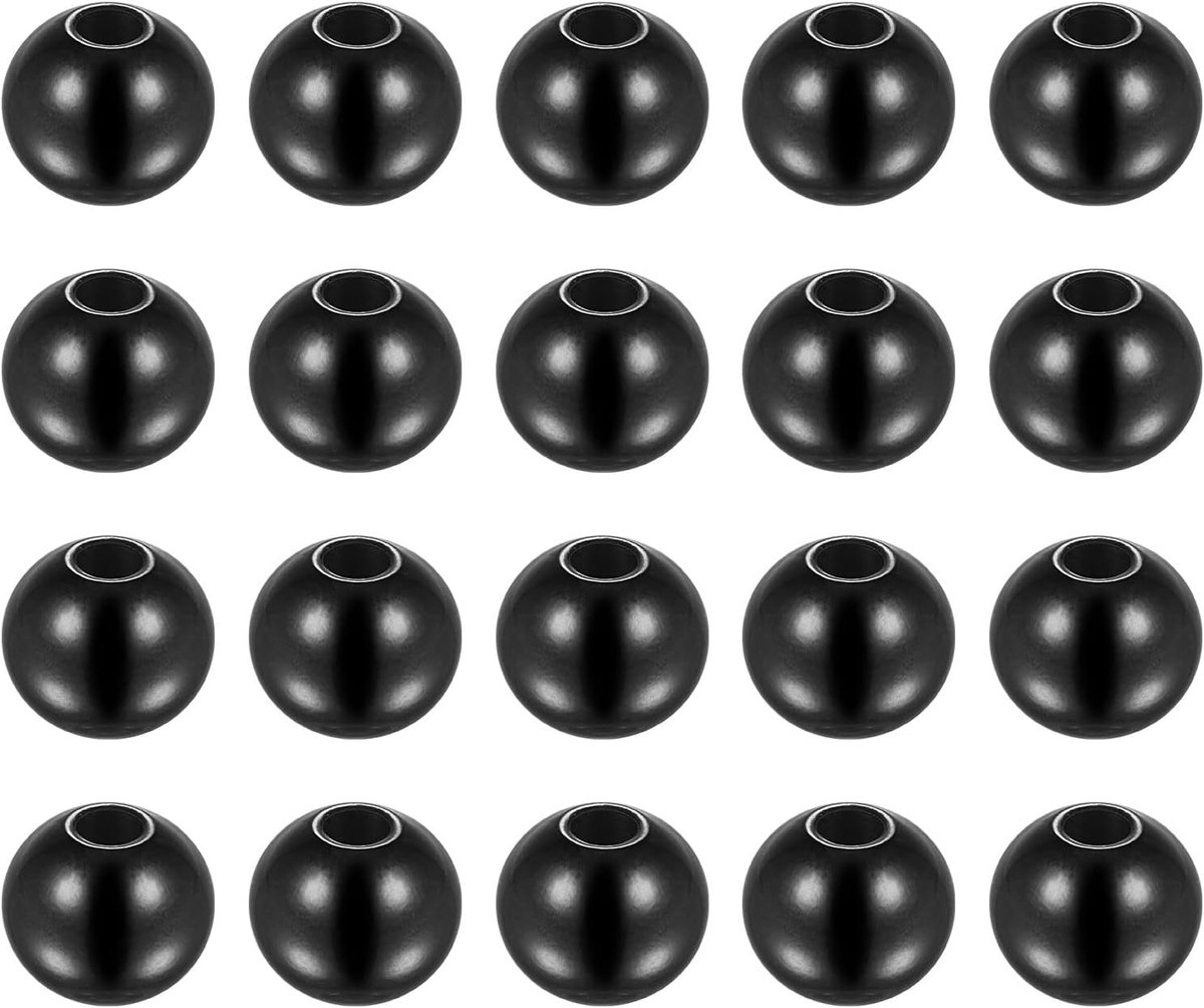 Kralen 10 mm roestvrij staal 3 mm gatdiameter. Parel voor doe-het-zelf handwerk zwart