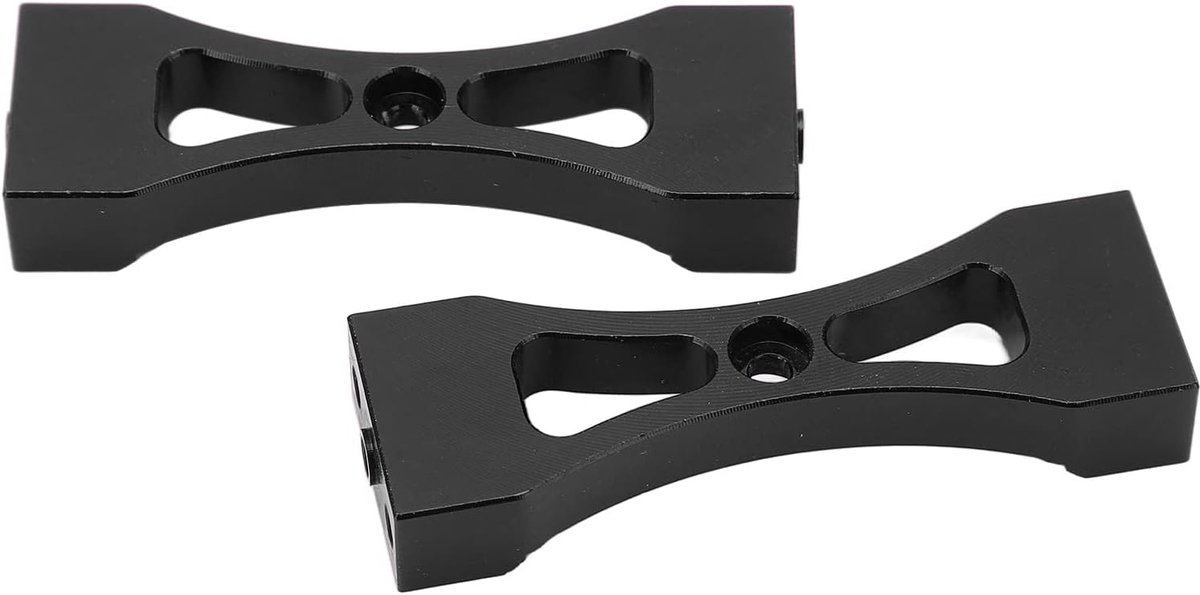 Auto Metalen Balk, 2 Stks RC Aluminium Centrale Vaste Beugel Upgrade Onderdelen voor WPL B14 B16 B36 Q60 Q61 RC Crawler Hulpstukken (zwart)