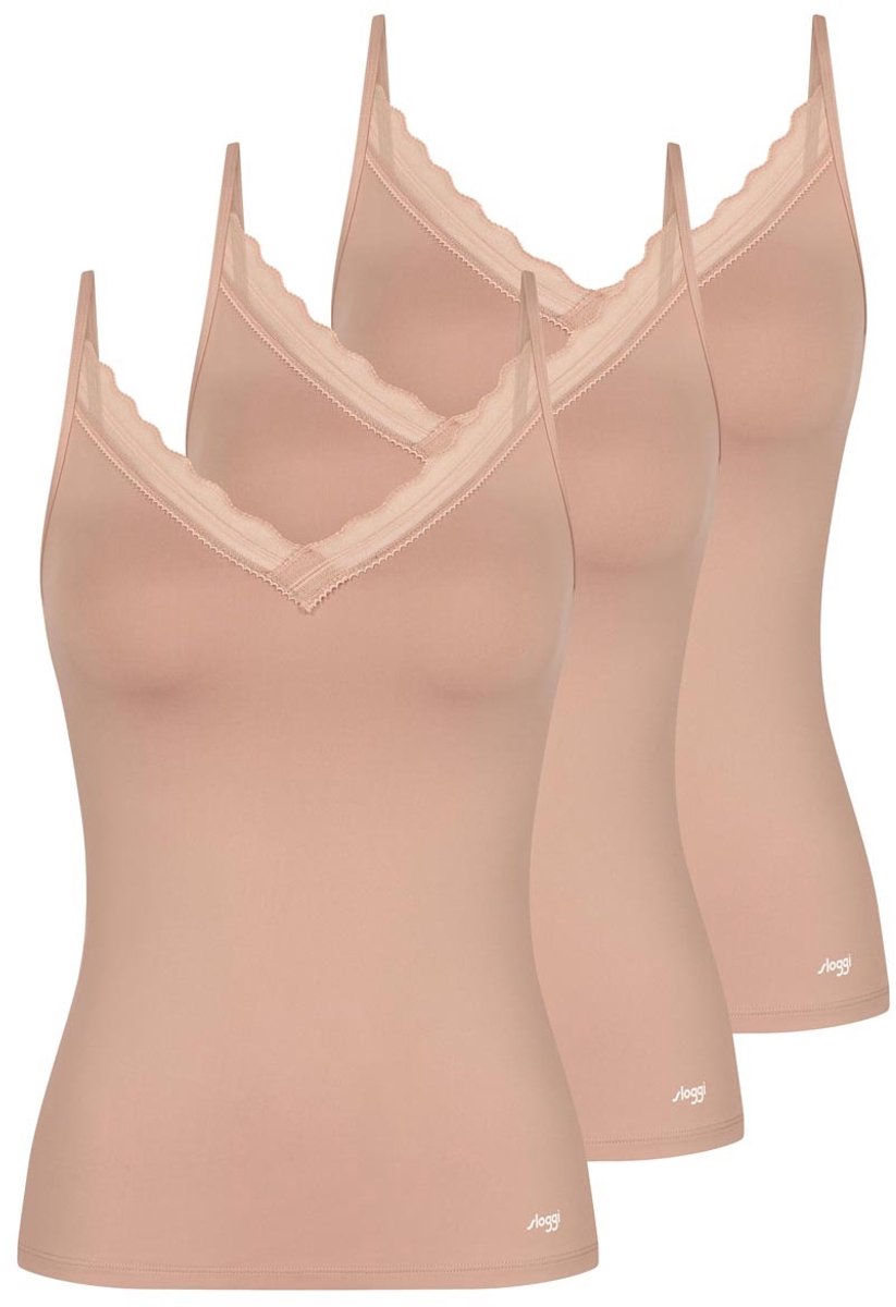 sloggi Dames spaghettitop 3 pack Go Blush