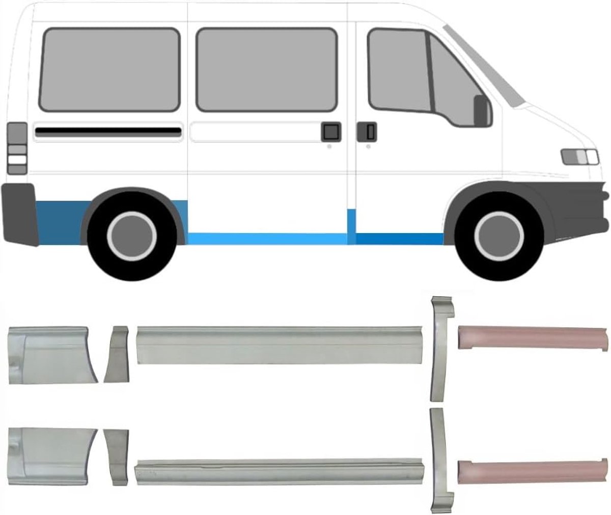Dorpel + achterspatbord voor Fiat Ducato 1994-2006 / Set