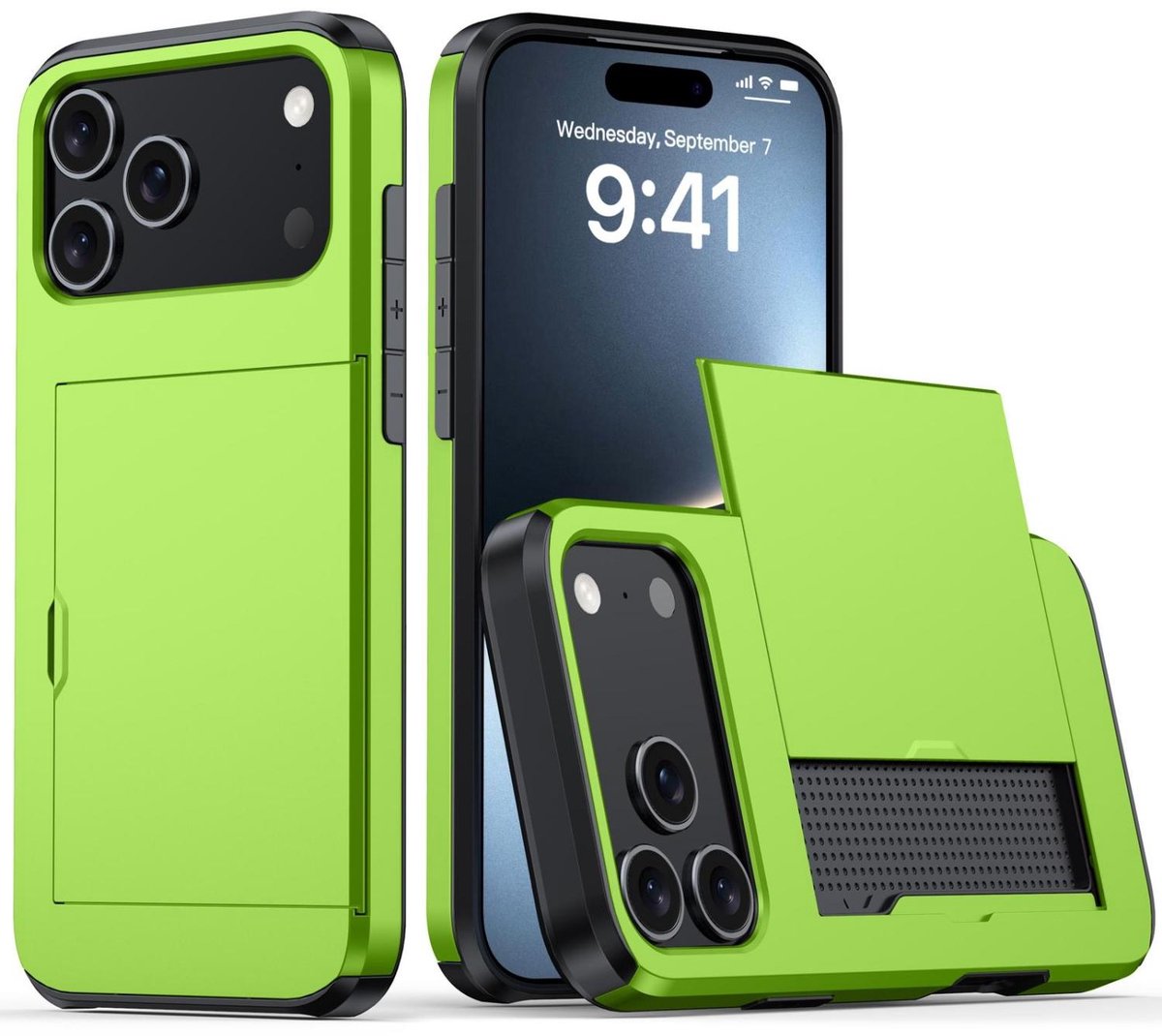 Mobigear Hoesje geschikt voor Apple iPhone 18 Pro Telefoonhoesje met Kaarthouder Hardcase | Mobigear Card Backcover Shockproof met Pasjeshouder | Kaarthouder voor 2 Pasjes | Hoesje voor Pinpas / OV Kaart / Rijbewijs | Schokbestendig iPhone 18 Pro
