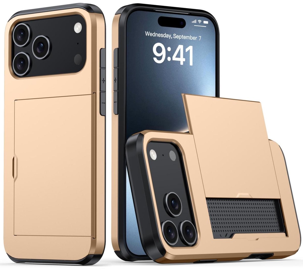 Mobigear Hoesje geschikt voor Apple iPhone 18 Pro Max Telefoonhoesje met Kaarthouder Hardcase | Mobigear Card Backcover Shockproof met Pasjeshouder | Kaarthouder voor 2 Pasjes | Hoesje voor Pinpas / OV Kaart / Rijbewijs | Schokbestendig iPhone 18 Pro