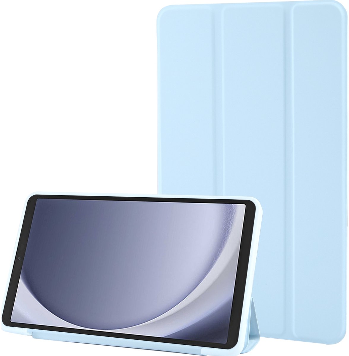 Mobigear Tablethoes geschikt voor Samsung Galaxy Tab A9 (2023) Hoes TPU,Kunstleer | Mobigear Tri-Fold Gel Bookcase - Blauw
