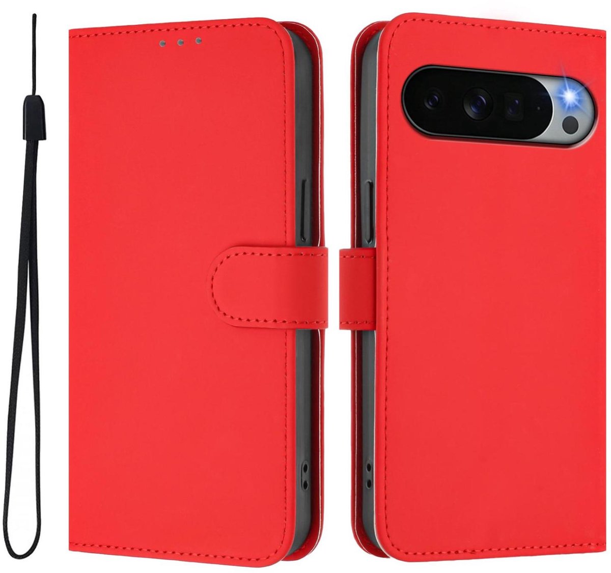 Mobigear Telefoonhoesje geschikt voor Google Pixel 11 Pro XL Hoesje | Mobigear Urban Wallet Bookcase Portemonnee | Pasjeshouder voor 3 Pasjes | Telefoonhoesje voor Pinpas / OV Kaart / Rijbewijs - Rood