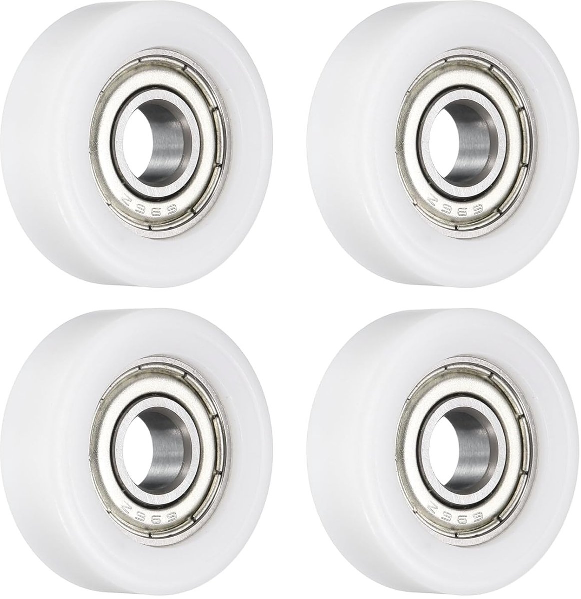 4 stuks rollagers katrol 6 x 22 x 7 mm transportwiel platte katrol met 696ZZ lager voor meubelbeslag accessoires (wit)