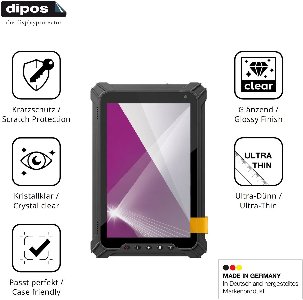 dipos – 2x Beschermfolie geschikt voor Conker NS85 | Krasbestendige & heldere Screenprotector Ultra-Thin