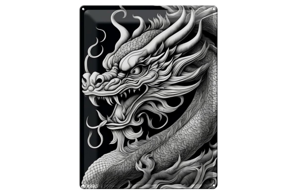 Blechschild 20x30cm Heiliger Drachenkopf