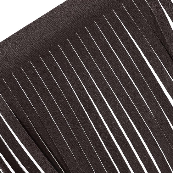 1 Iarda 10,2 cm franjes van kunstleer, dubbelzijdig, genaaid, franjes voor doe-het-zelf naaien, kleding, handwerk, decoratie, rok, koffie — afbeelding 2