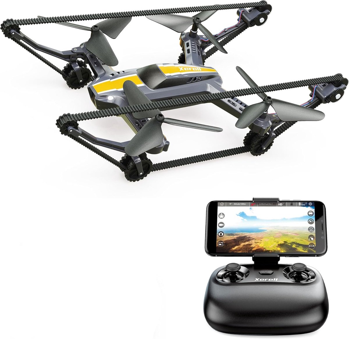 Hybride Quadcopter-Tank Drone, HD-cam, VR-bril, 2,4 GHz