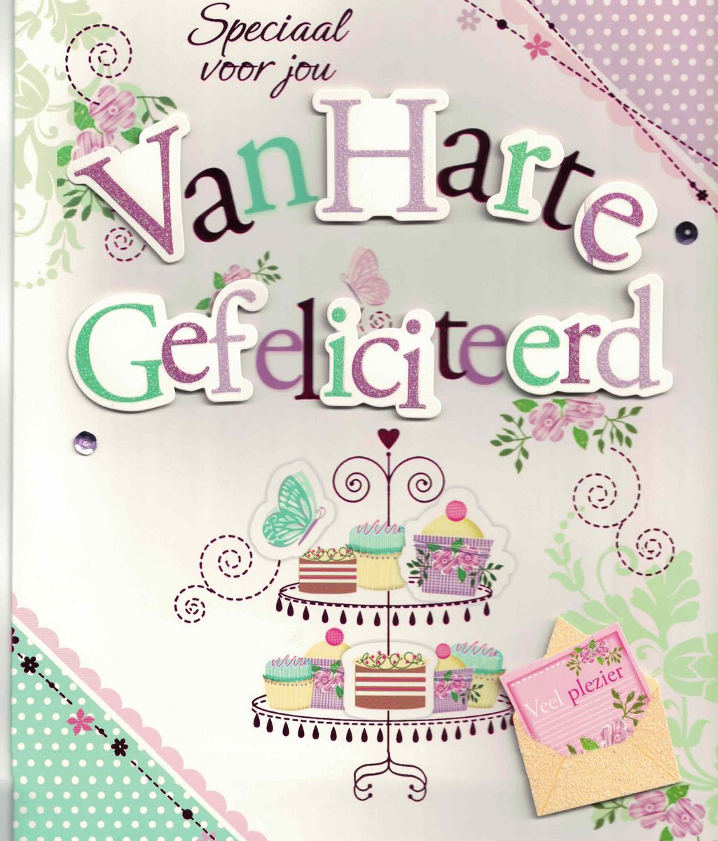 Grote wenskaart - wenskaart - verjaardag - van harte gefeliciteerd - verjaardag vrouw - jarig - van harte - fijne verjaardag