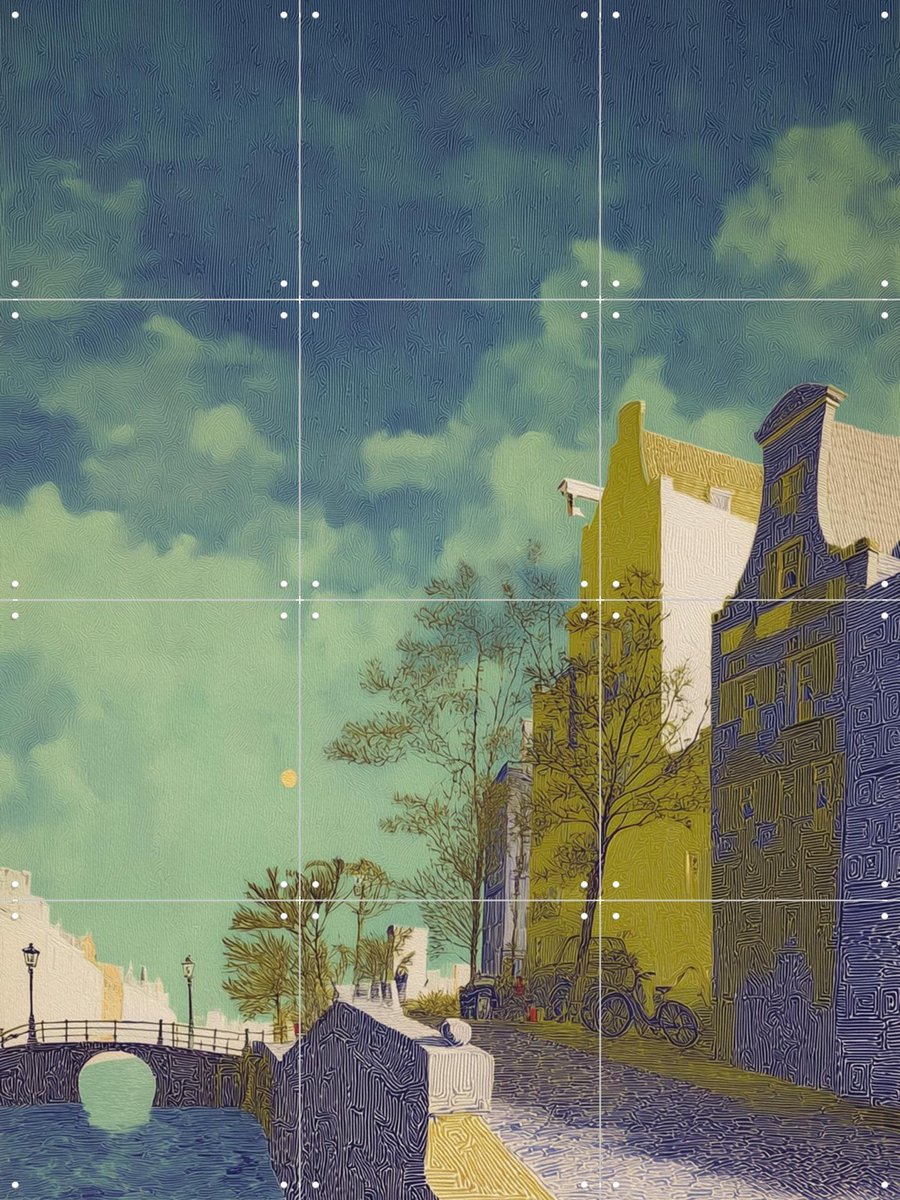 IXXI Amsterdam 5, Artclaud - 60 x 80 cm - Gratis ophangtool - Grote wanddecoratie en posters - Kleurrijk, Fantasierijk, Digitale Kunst, Illustraties