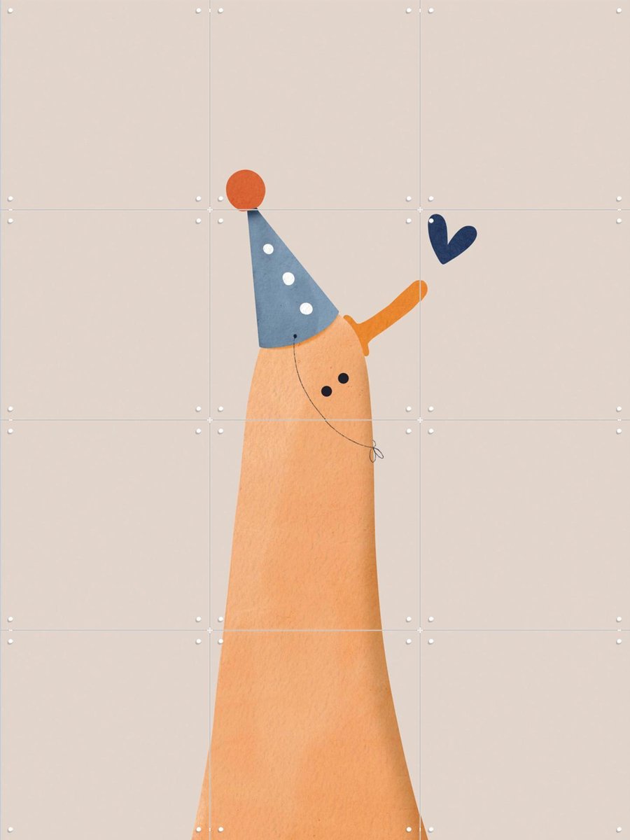 IXXI Feest eend, Alijt - 60 x 80 cm - Gratis ophangtool - Grote wanddecoratie en posters - Illustraties, Speels, Cartoonesk, Babykamer, Dieren