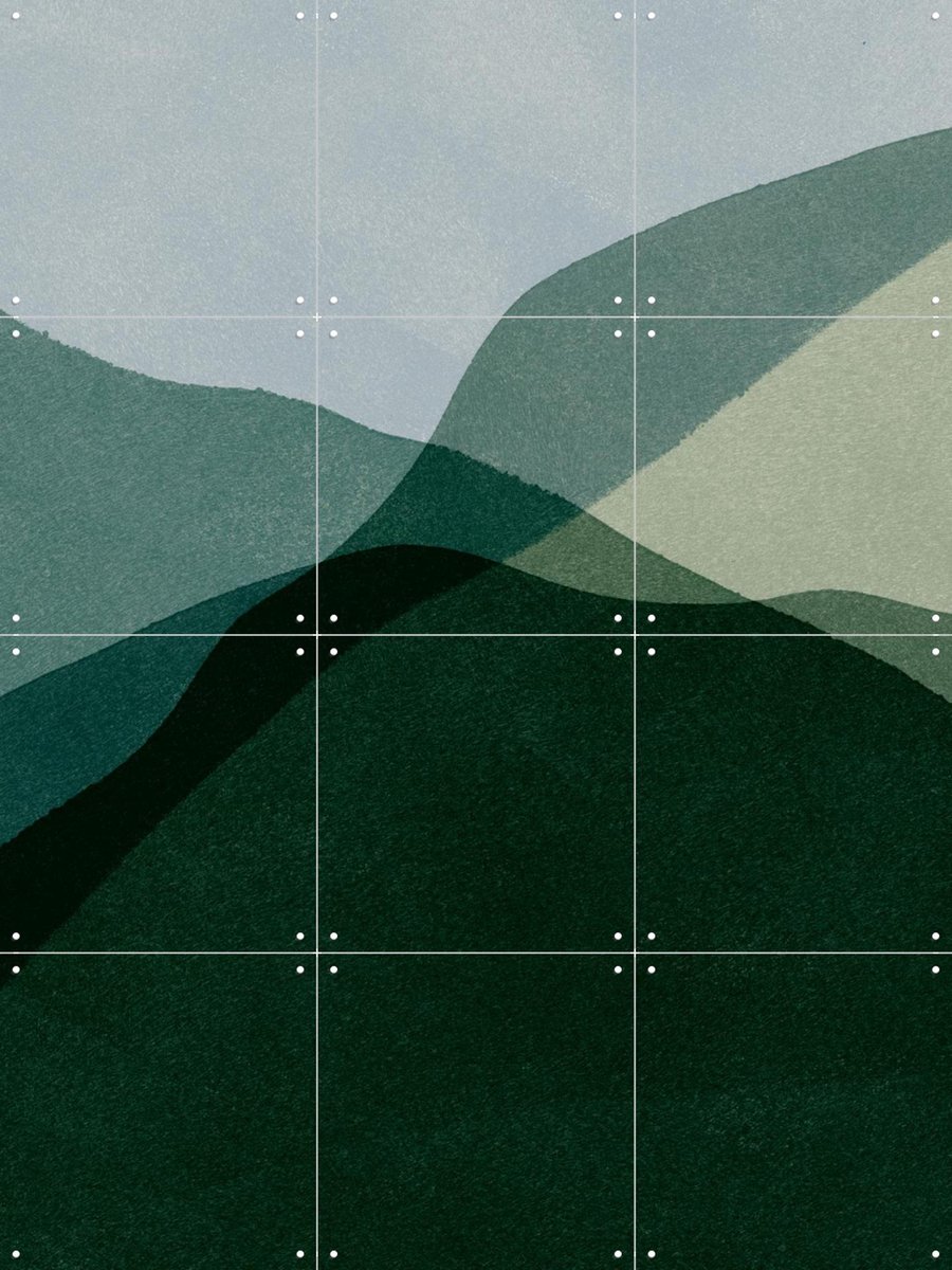 IXXI Mountain landscape, Lotte Dirks - 60 x 80 cm - Gratis ophangtool - Grote wanddecoratie en posters - Modern, Abstract, Geometrische Kunst