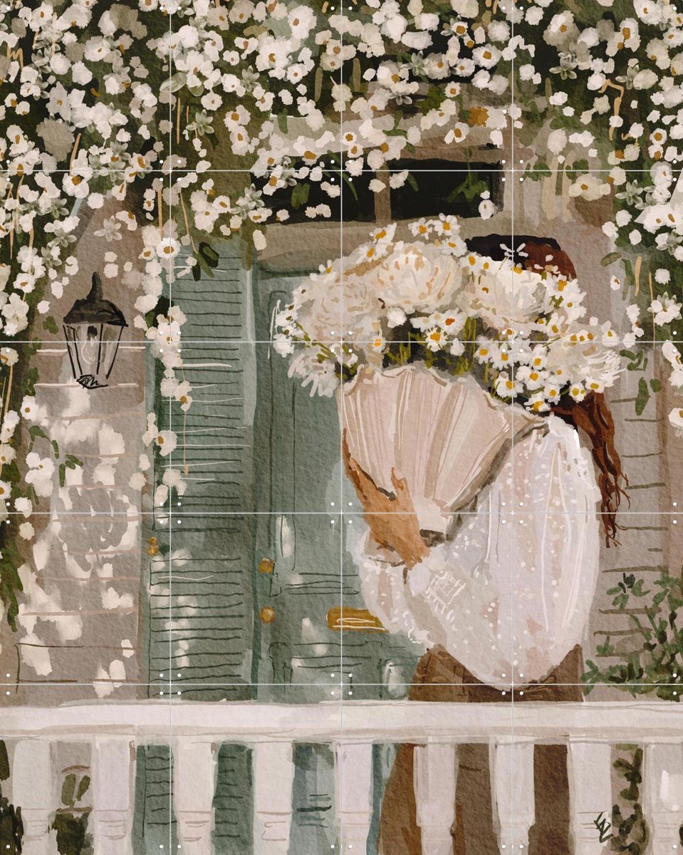 IXXI White Spring, Ekaterina Zagorska - 80 x 100 cm - Gratis ophangtool - Grote wanddecoratie en posters - Schilderijen, Illustraties, Eetkamer