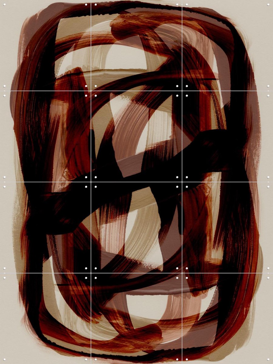 IXXI Copper Brush Strokes, Mareike Böhmer - 60 x 80 cm - Gratis ophangtool - Grote wanddecoratie en posters - Abstract, Geometrische Kunst