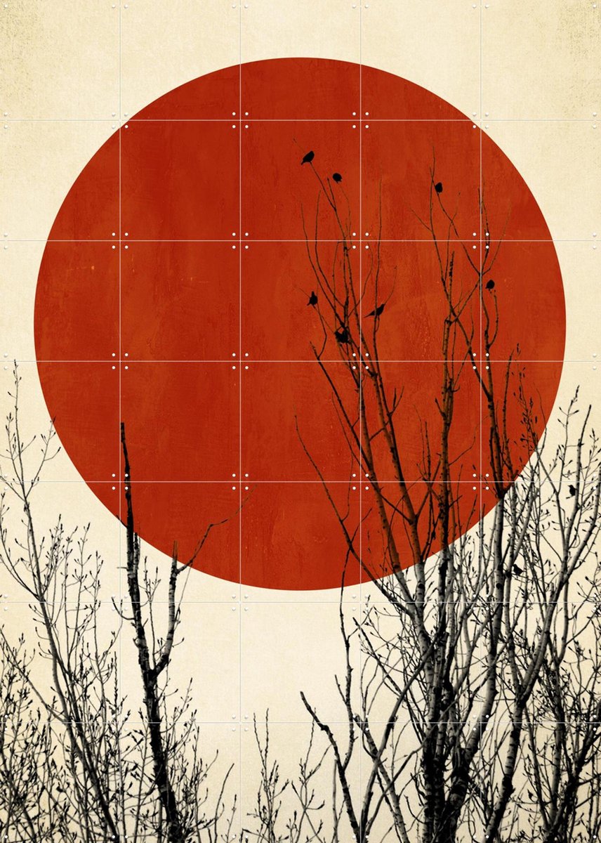 IXXI Winter Glow, Kubistika - 100 x 140 cm - Gratis ophangtool - Grote wanddecoratie en posters - Modern, Minimalisme, Digitale Kunst, Geometrische