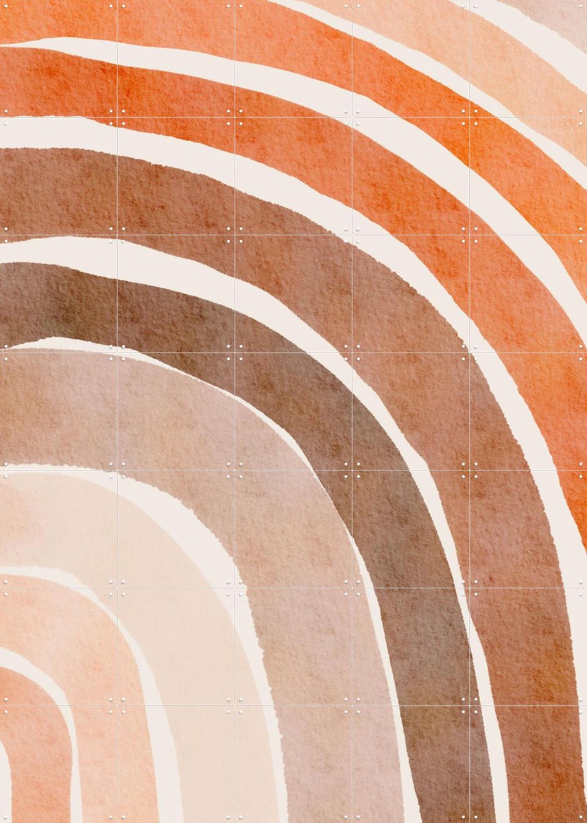 IXXI Curvy, Melloi Art & Various - 100 x 140 cm - Gratis ophangtool - Grote wanddecoratie en posters - Abstract, Kwaststreken, Aquarel, Decoratieve