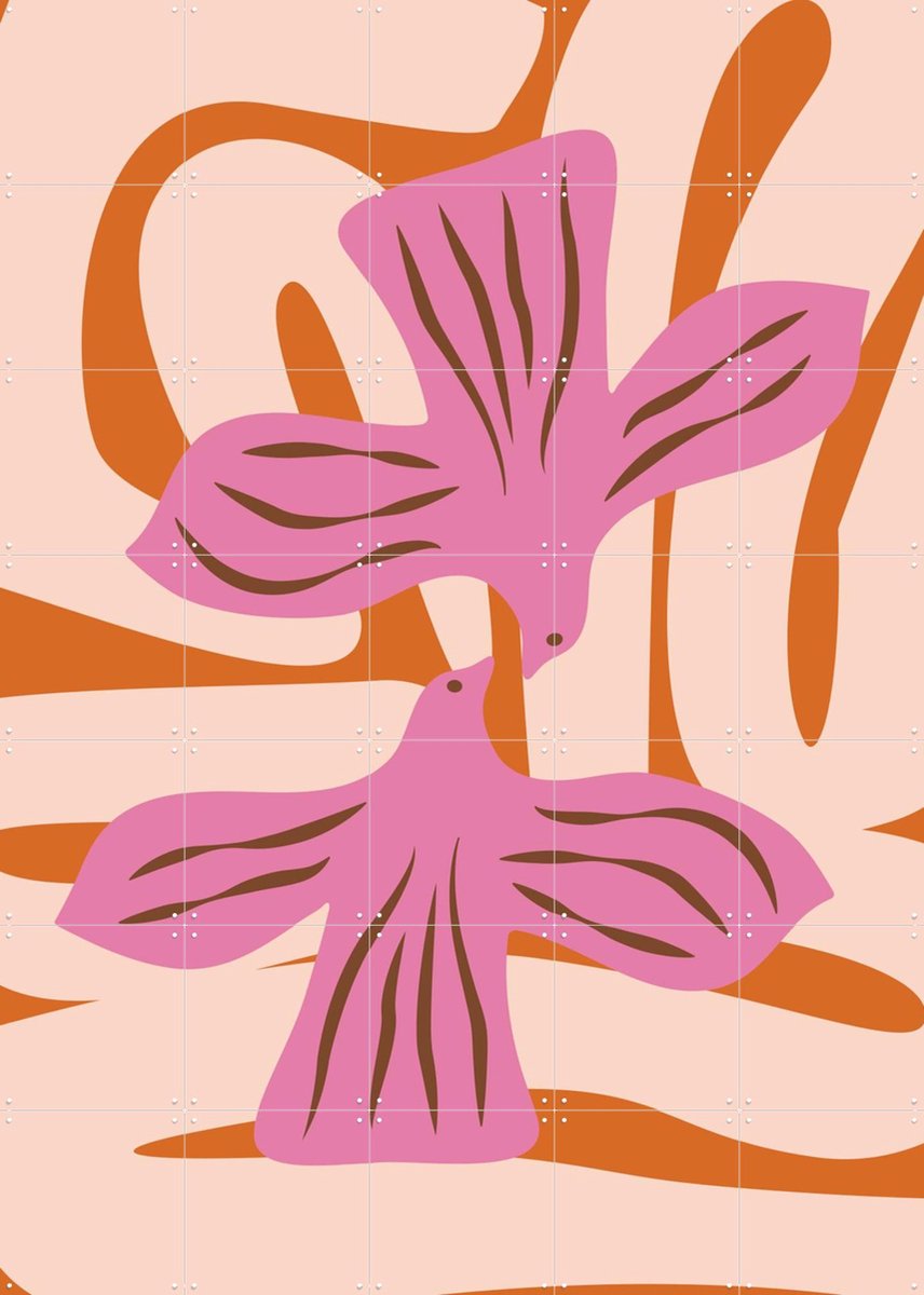 IXXI Cheeky Orange, Studio Wool - 100 x 140 cm - Gratis ophangtool - Grote wanddecoratie en posters - Illustraties, Modern, Speels, Kleurrijk