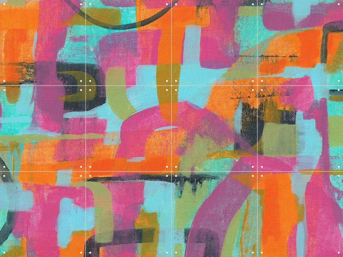 IXXI Los Angeles, Studio Maren - 80 x 60 cm - Gratis ophangtool - Grote wanddecoratie en posters - Abstract, Modern, Speels, Kleurrijk, Kwaststreken