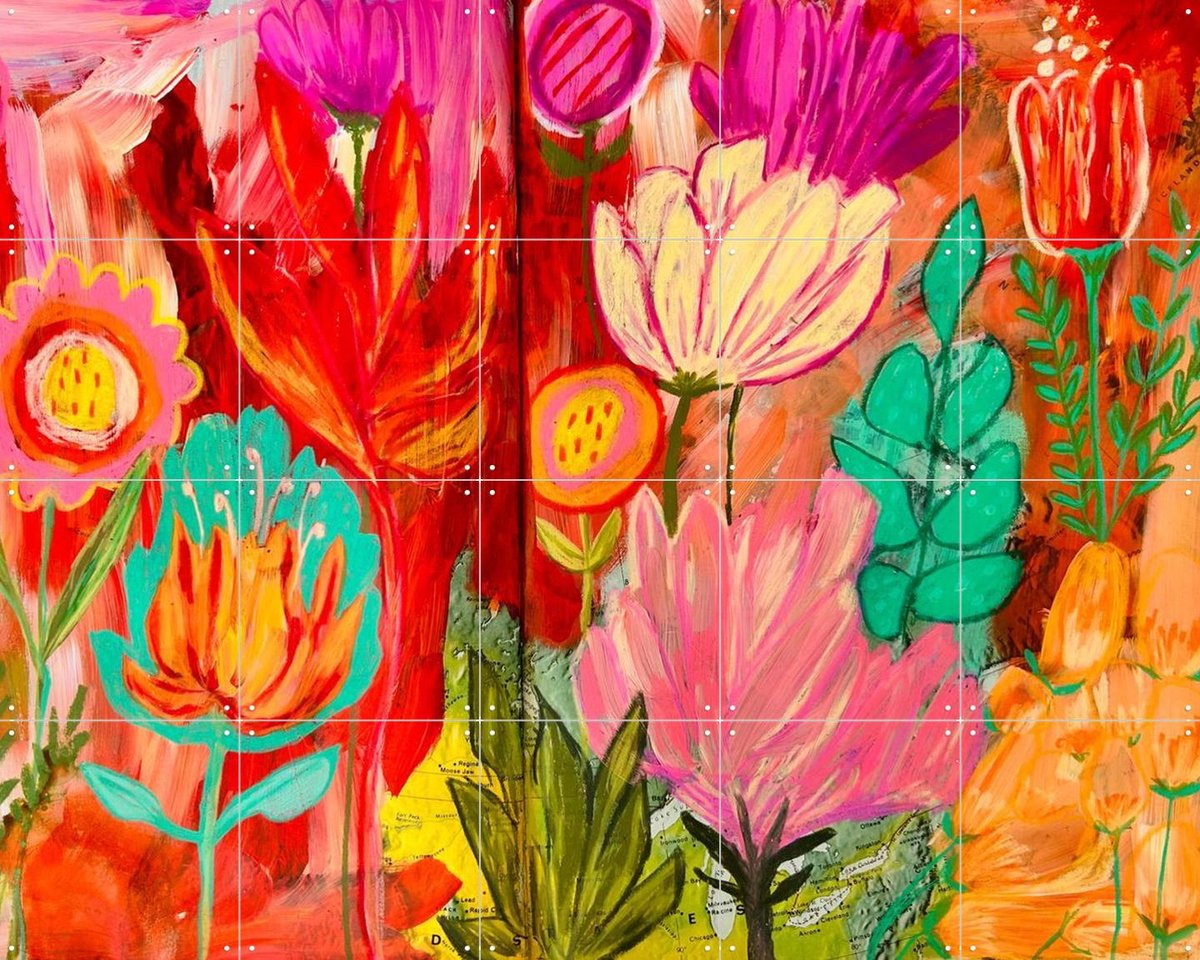 IXXI Remy, Yvette Fanciulli - 100 x 80 cm - Gratis ophangtool - Grote wanddecoratie en posters - Speels, Schilderijen, Woonkamer, Eetkamer, Bloemen