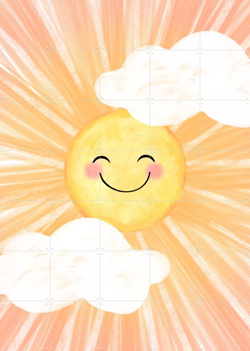 IXXI Sunny Day, EMELIEmaria & Various - 100 x 140 cm - Gratis ophangtool - Grote wanddecoratie en posters - Kleurrijk, Modern, Cartoonesk, Speels