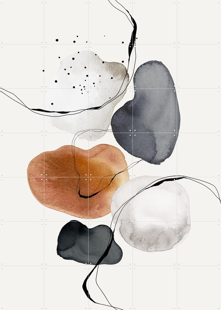 IXXI Fluid Shapes Dance, The Miuus Studio & Various - 100 x 140 cm - Gratis ophangtool - Grote wanddecoratie en posters - Modern, Illustraties, Line