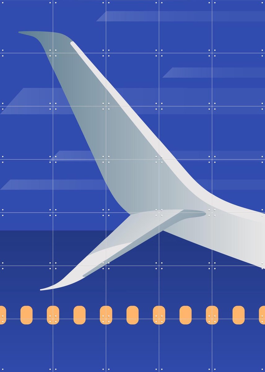 IXXI Winglet, Tim Lautensack - 100 x 140 cm - Gratis ophangtool - Grote wanddecoratie en posters - Minimalisme, Digitale Kunst, Modern, Gang, Trap