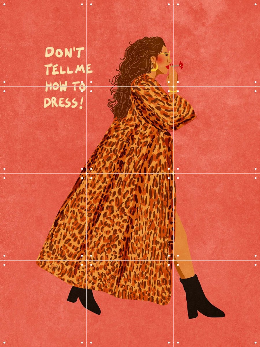 IXXI Don't Tell Me How To Dress, Raissa Oltmanns - 60 x 80 cm - Gratis ophangtool - Grote wanddecoratie en posters - Speels, Abstract, Kleurrijk