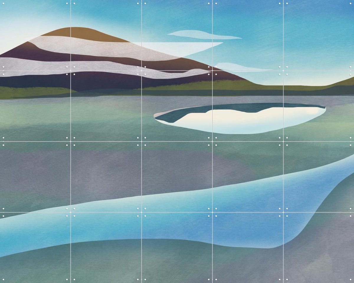 IXXI Serene Abstract Landscape, Little Dean & Various - 100 x 80 cm - Gratis ophangtool - Grote wanddecoratie en posters - Abstract, Minimalisme